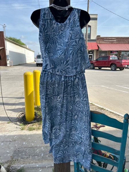 BLUE POPOVER DRESS