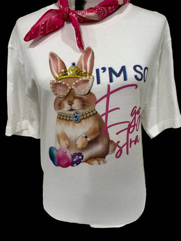 Bling-A-GoGo, LLC - I'm So Eggstra on White Crew / Easter / Bunny: Yes Bling / L