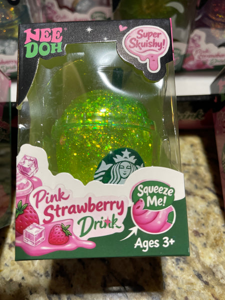 NeeDoh Pink Strawberry Drink Squishy