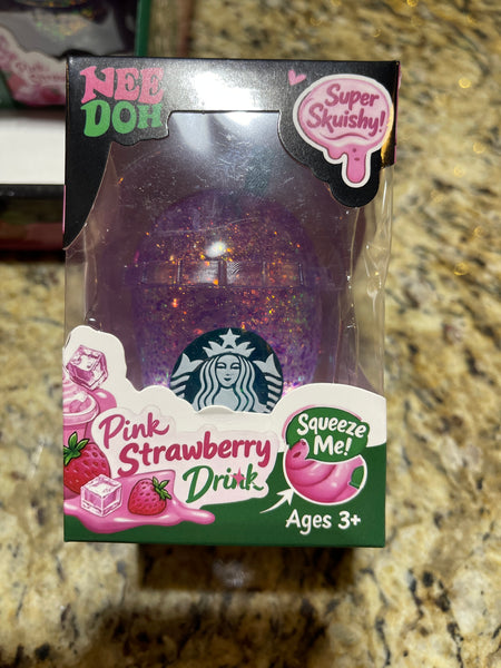 NeeDoh Pink Strawberry Drink Squishy
