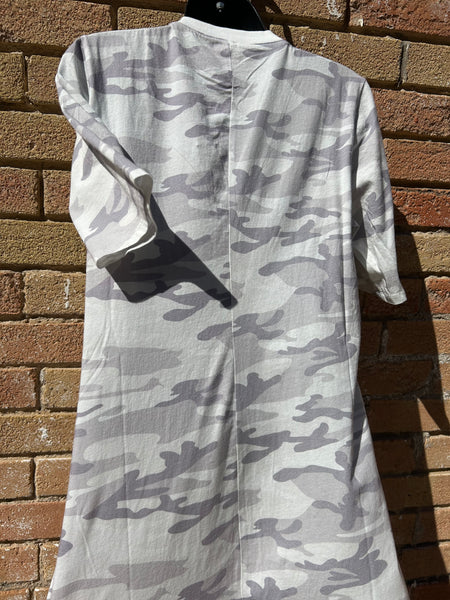 GERDINE CAMO MIDI DRESS