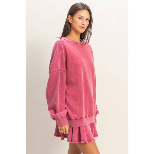 Acid Wash Oversized Sweatshirt