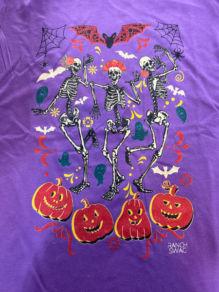 Halloween Dancing Skeletons Graphic T-Shirt