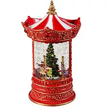 Evergreen LED Spinning Merry-Go-Round Water Lantern Table Decor