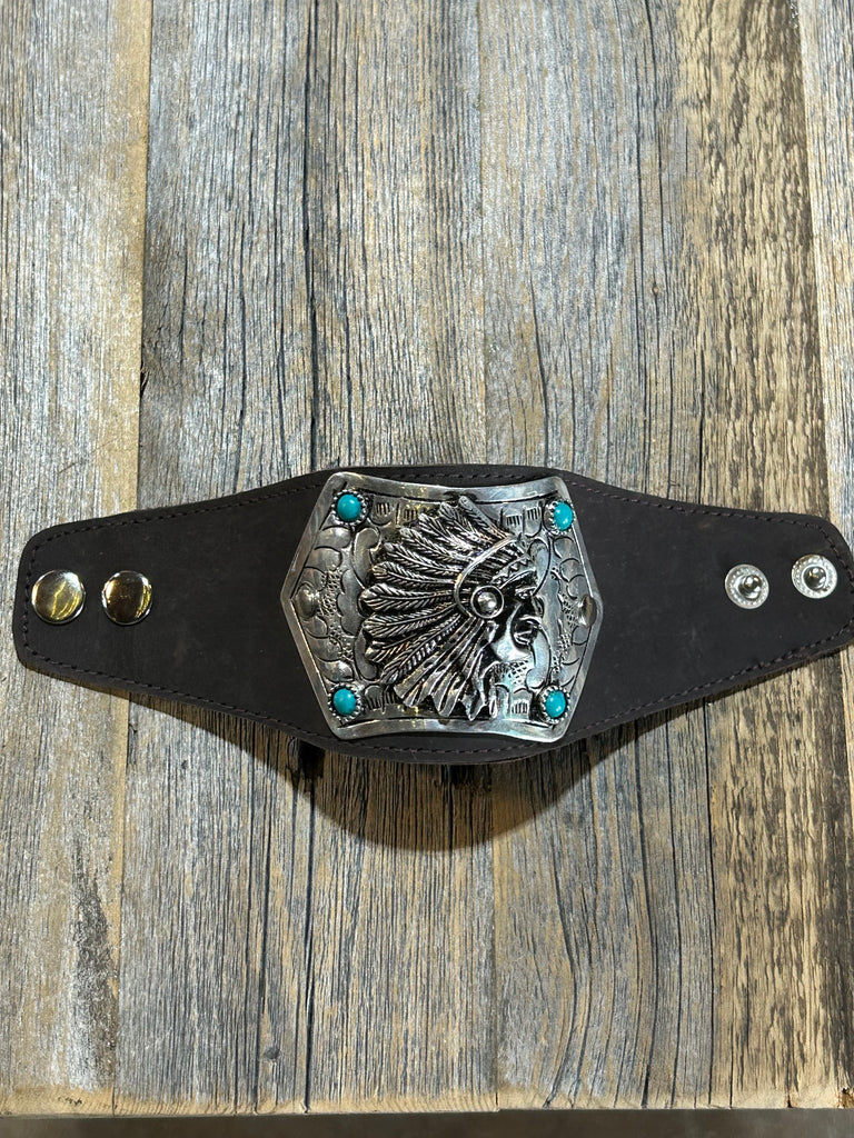TURQUOISE AND SILVER NATVIE CUFF