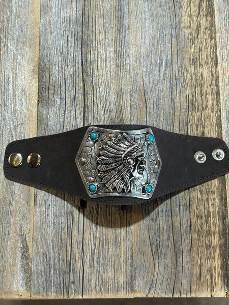 TURQUOISE AND SILVER NATVIE CUFF