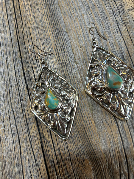 TURQUOISE SILVER EARRINGS