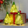 SHADES OF EMERALD LED TABLE DECOR GLASS TREE 3 STYLES
