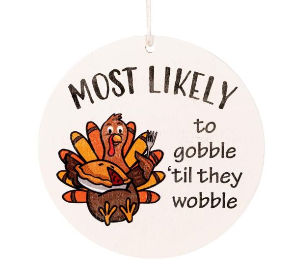 Fall Hanging Decor Wood "Most Likely to" Asst of 10