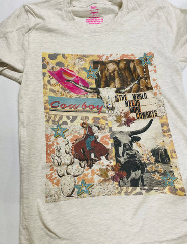 Cowboy Collage Western T Shirt