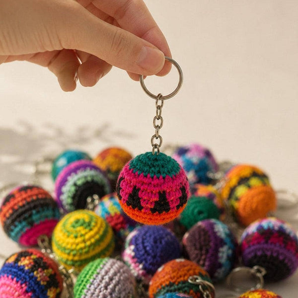 Lumily - Mini Footbag Handmade Stress Ball Hacky Sack Crochet Keychain – Guatemala