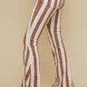 Rust Washed Stripe Flared Bottoms