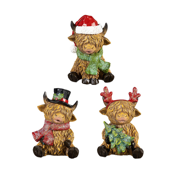 Holiday Resin Highland Cow- 3 Styles