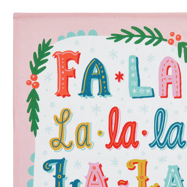 Fa La La La w/Pom Poms Kitchen Towel