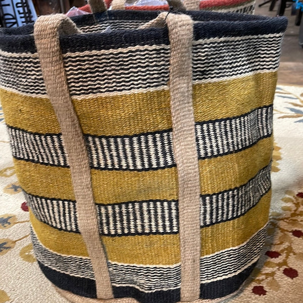 Multi-Colored Woven Jute Baskets with Handles -3 styles