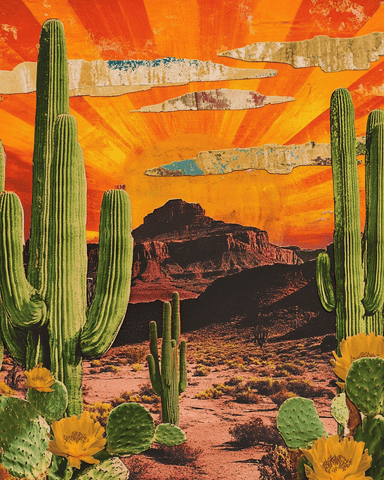 Mowbi - Arizona Collage - American Southwest Art Prints - 8"x10" Artwork for 11"x14" Frame