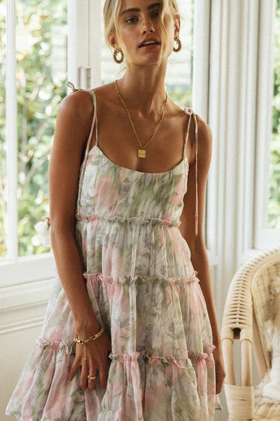 PINK LOW CUT SLEEVELESS MINI DRESS