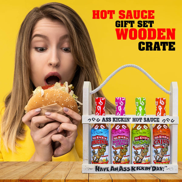 Ass Kickin’ Hot Sauce in a Wooden Crate