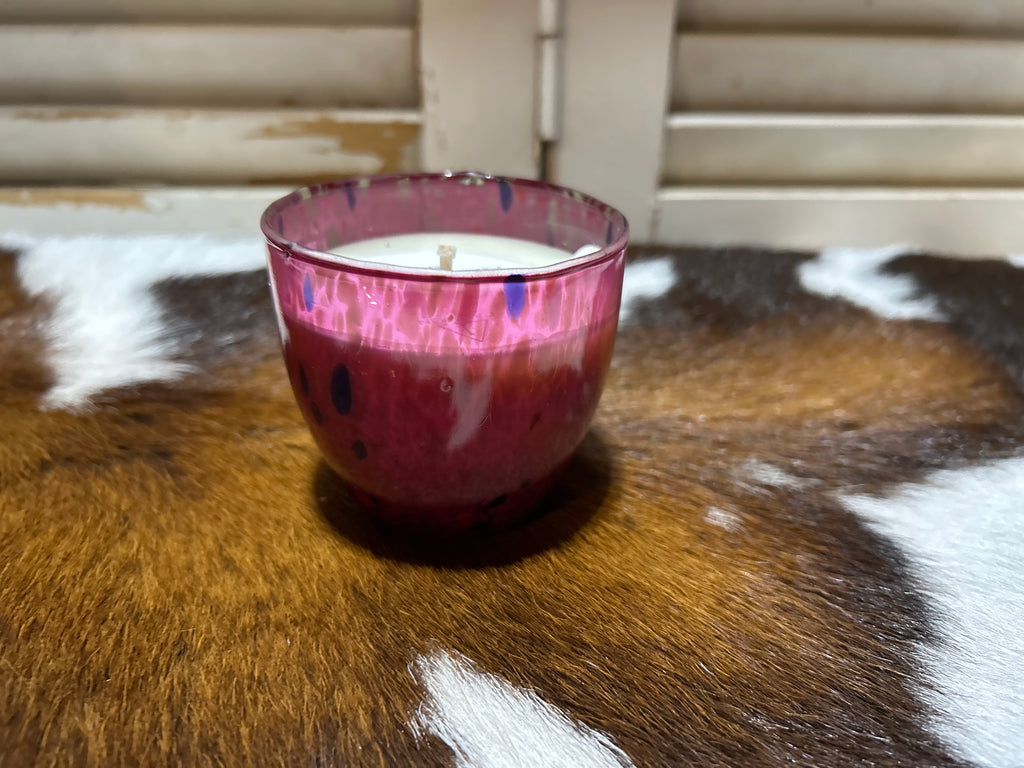 HEARTFELT CHEER CANDLE ART GLASS CONFETTI VANILLA AND ROSE 4OZ