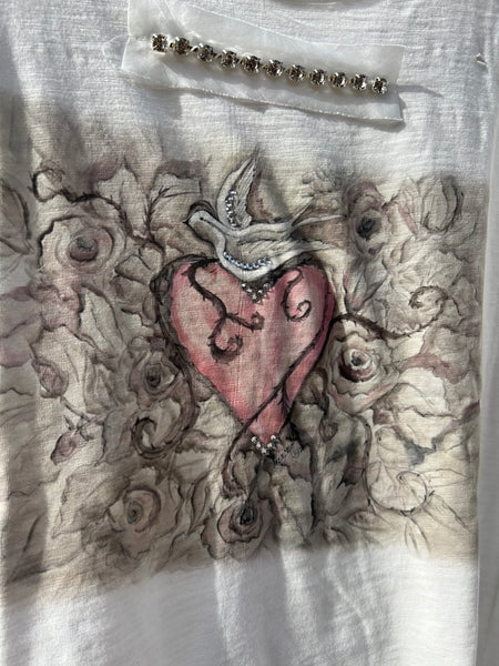 BEDAZZLED HEART TEE