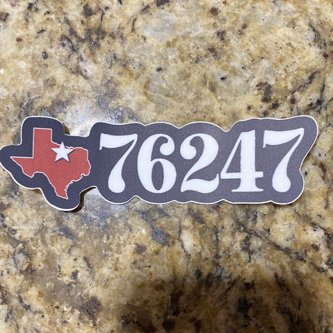76247 Zip Code Sticker