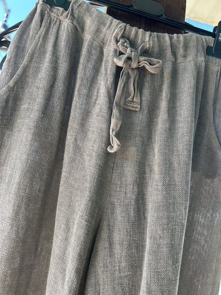 Long Frayed Gauze Pants