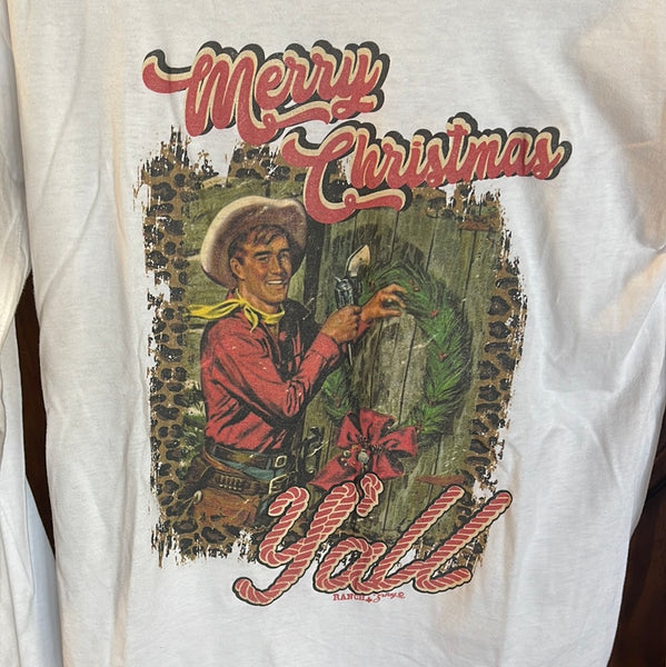 Retro Merry Christmas Ya’ll L/S T Shirt