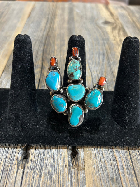 TURQUOISE CACTUS RING