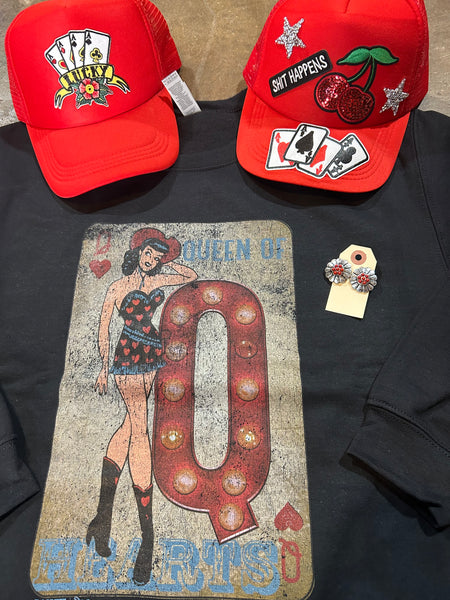 Queen of Hearts Graphic Sweat Shirt