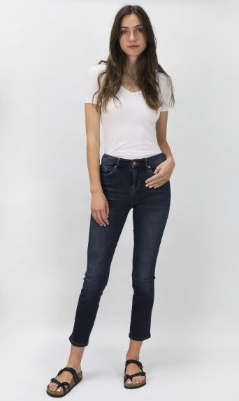 BLAIRE HIGH RISE ANKLE SLIM STRAIGHT JEANS MUNICH