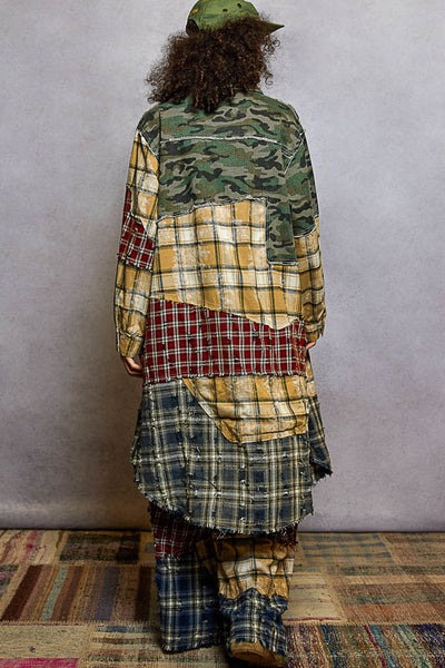 Camo Multi Patch Oversized long shirt