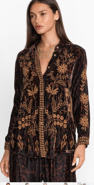 GEORGINA VELVET OVERSIZED SHIRT