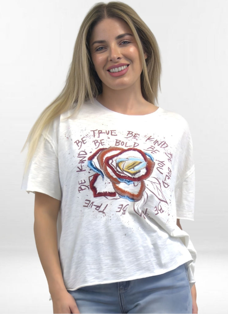 IVY TEE | Elevated Graphic Tee with Embroidered Details