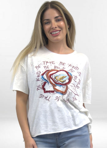 IVY TEE | Elevated Graphic Tee with Embroidered Details
