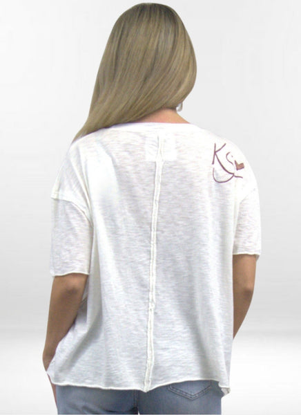 IVY TEE | Elevated Graphic Tee with Embroidered Details