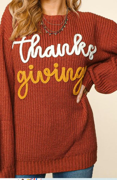 THANKSGIVING LONG SLEEVE LOOSE FIT PULLOVER