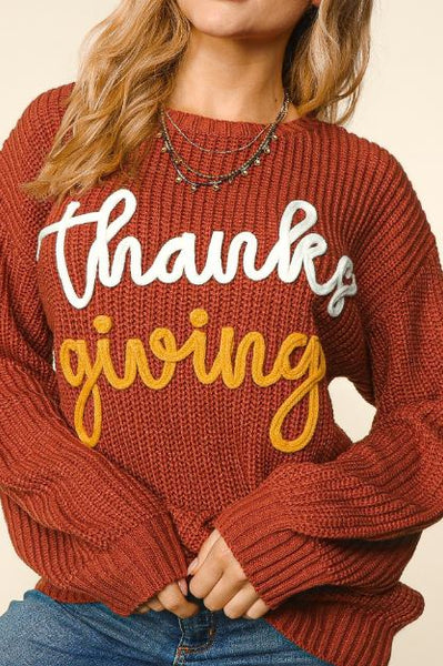 THANKSGIVING LONG SLEEVE LOOSE FIT PULLOVER