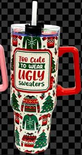 Holiday Insulated 40 oz Cup with Handle Christmas Assortment