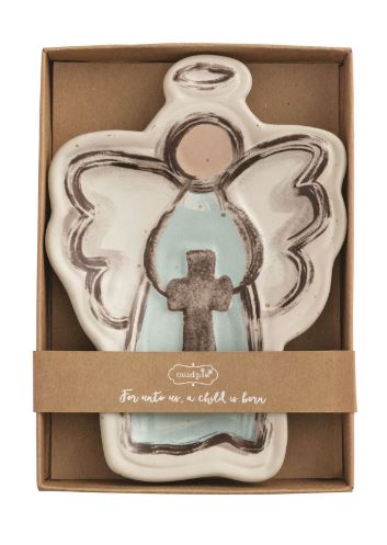ANGEL WITH CROSS TIDBIT DISH