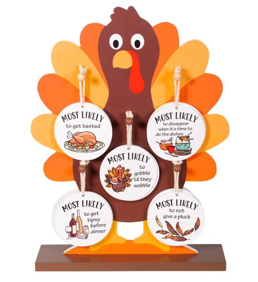 Fall Hanging Decor Wood "Most Likely to" Asst of 10