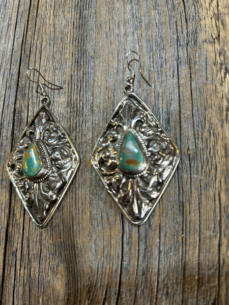 TURQUOISE SILVER EARRINGS