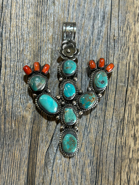 TURQUOISE CACTUS PENDANT