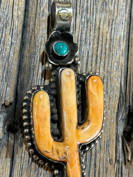 ORANGE STONE CACTUS RING/ PENDANT