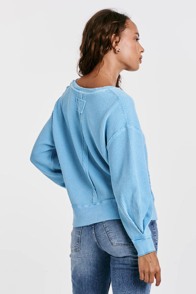 ZYRA THERMAL OVERSIZED TOP ADRIATIC BLUE