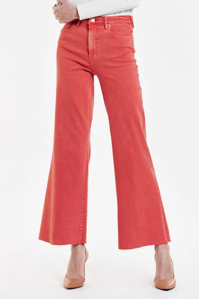 FIONA SUPER HIGH RISE WIDE LEG JEANS PERSIMMON