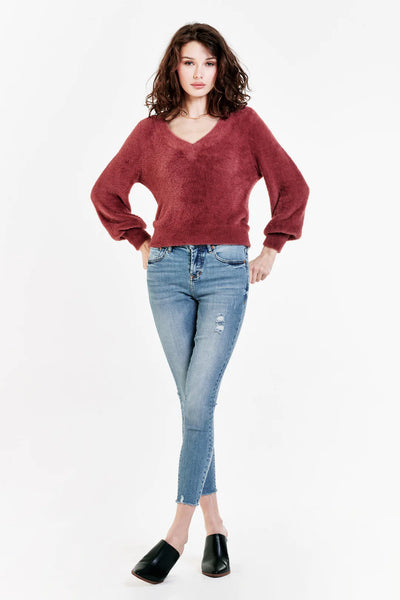VALLI PLUSH SWEATER WITHERED ROSE