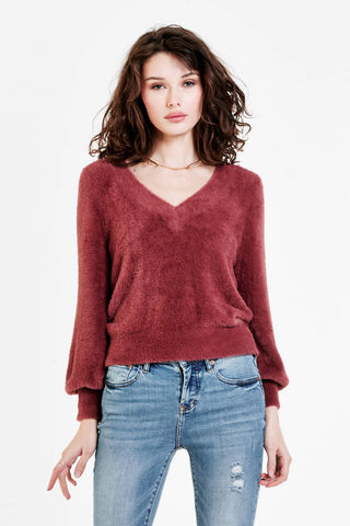 VALLI PLUSH SWEATER WITHERED ROSE