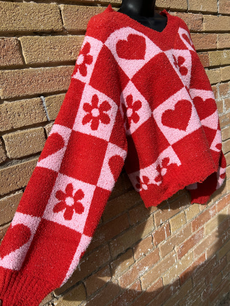 HEART & FLOWER SWEATER