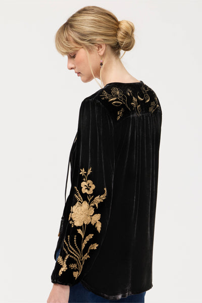 Black Velvet Prairie Blouse