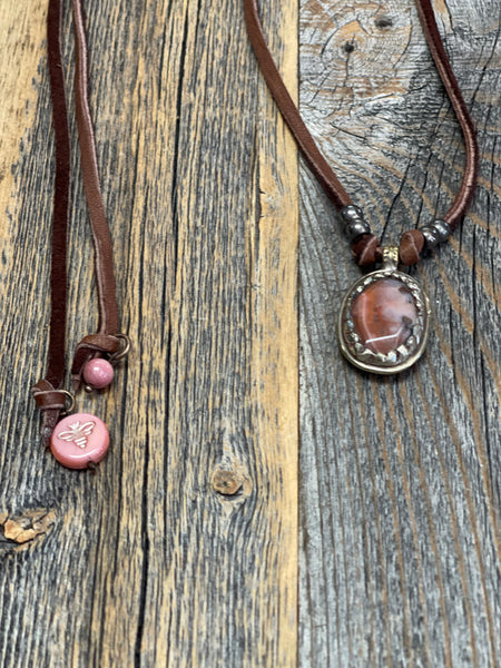 Leather Stone chokers 5 styles